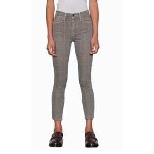 Frame Le High Crop Pants Windowpane Grey Plaid High Rise Skinny New